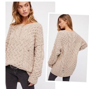 Free People distressed oversized pullover